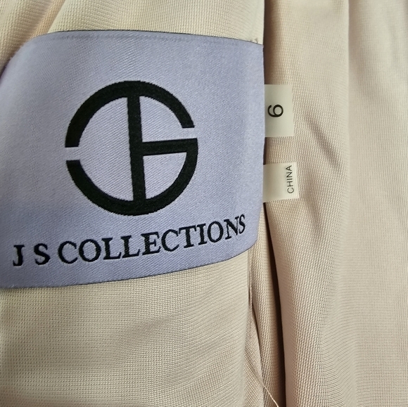 Js Collections V-Neck Column Gown in Mauve Capped Shoulder in Lace Size 6 Nwt - Picture 6 of 8